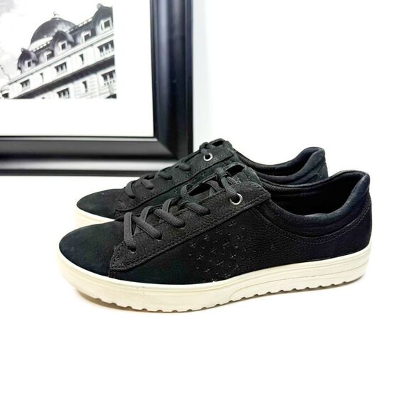 ECCO Women’s Soft 7 Black Leather Sneakers - Size 7 EU 38 - Casual Comfort! - Picture 3 of 8